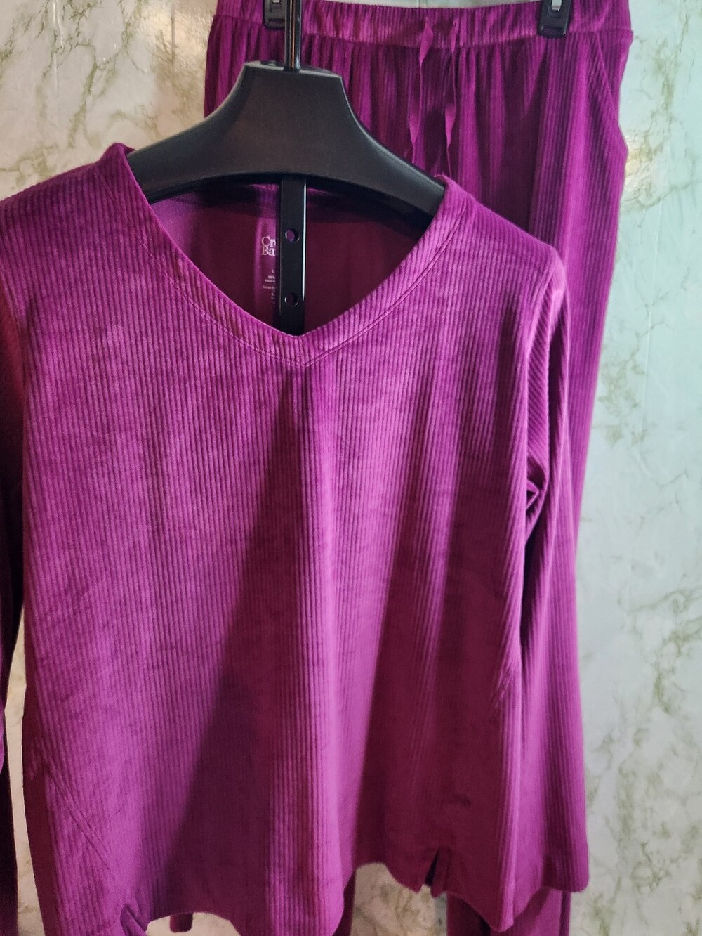Croft & Barrow Ribbed Knit Violet Pajamas